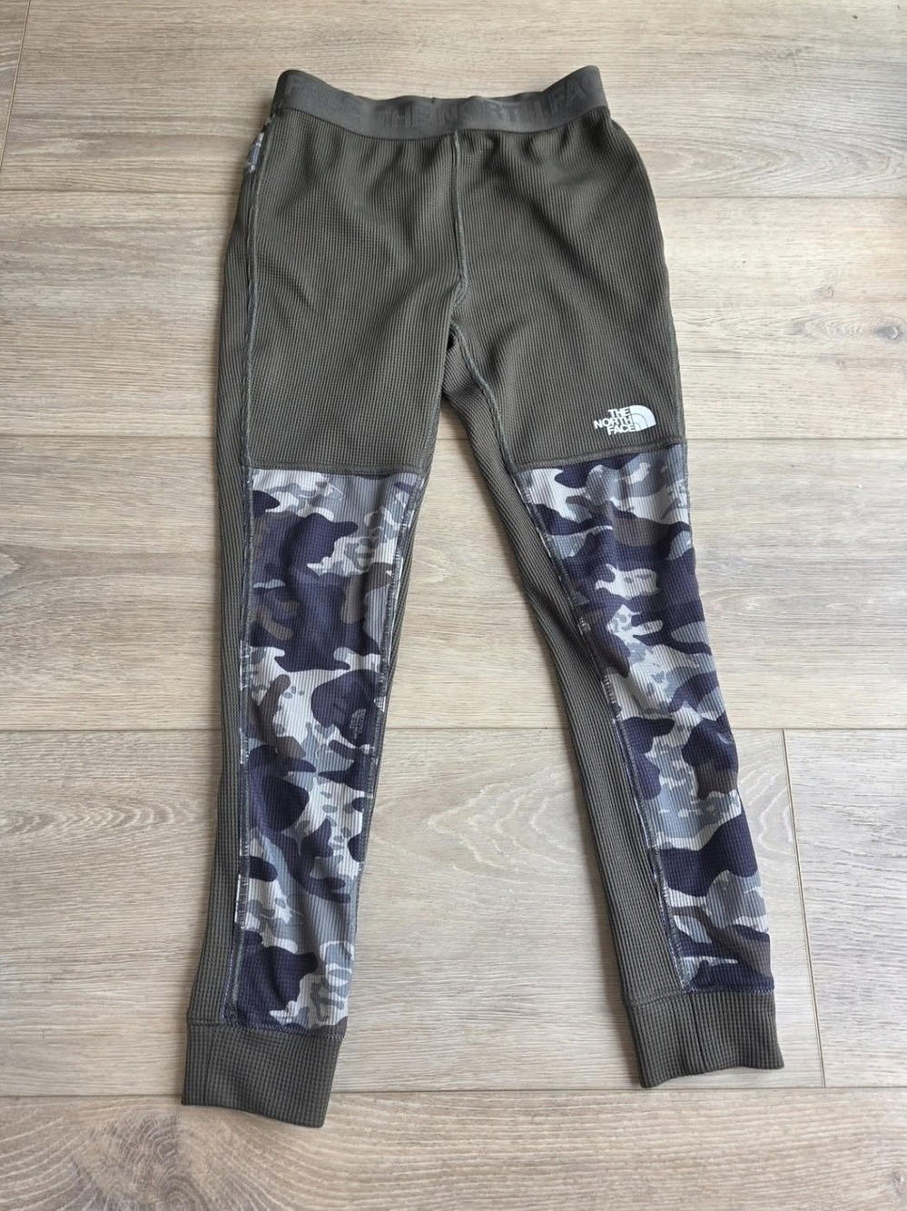The North Face - Waffle Pattern, Olive & Camo Base Layer Pants
